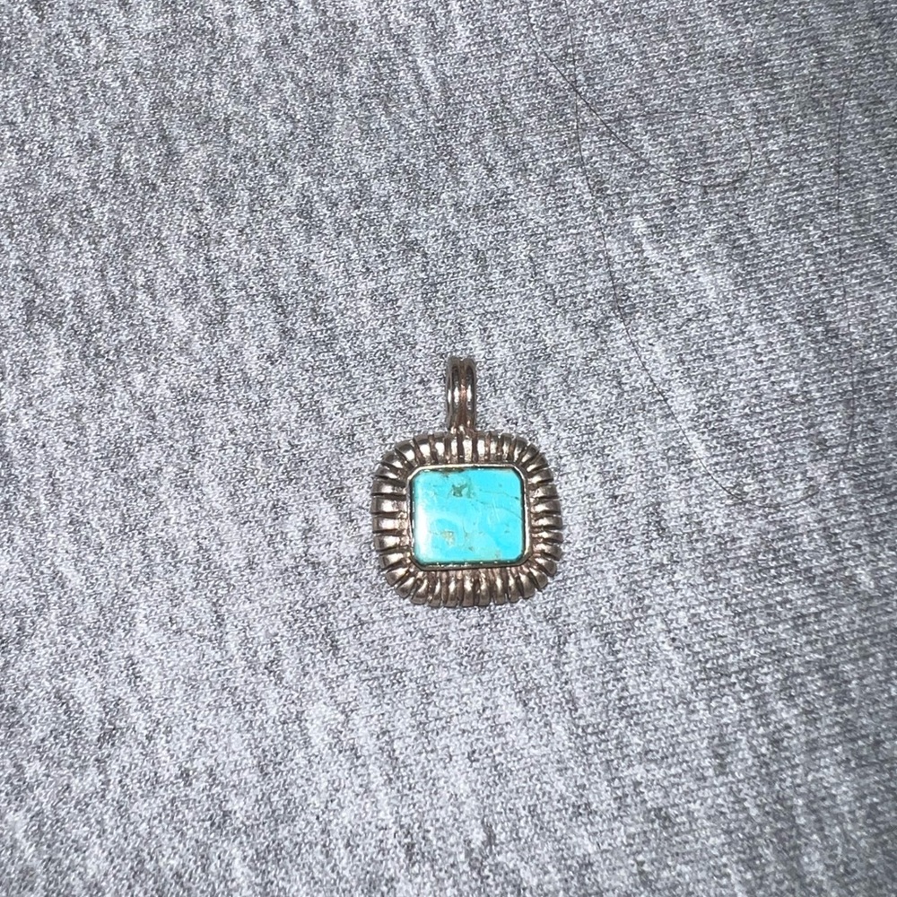 Antique 925 sterling silver turquoise pendant
